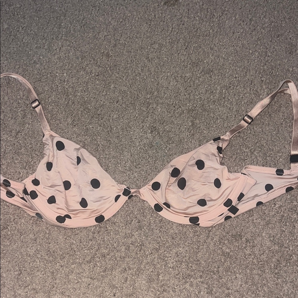 Victoria's Secret Light Pink Bra with Black Polka Dots